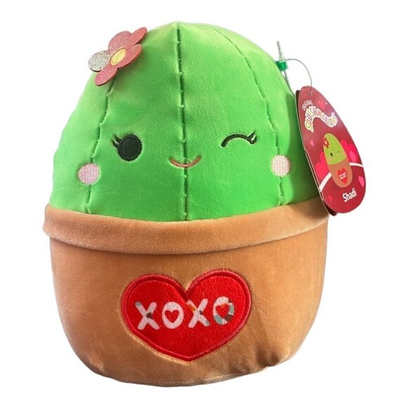 Squishmallows Other - NWT Squishmallows SHADI The Cactus 8" Valentines 2023 XOXO Heart Stuffed